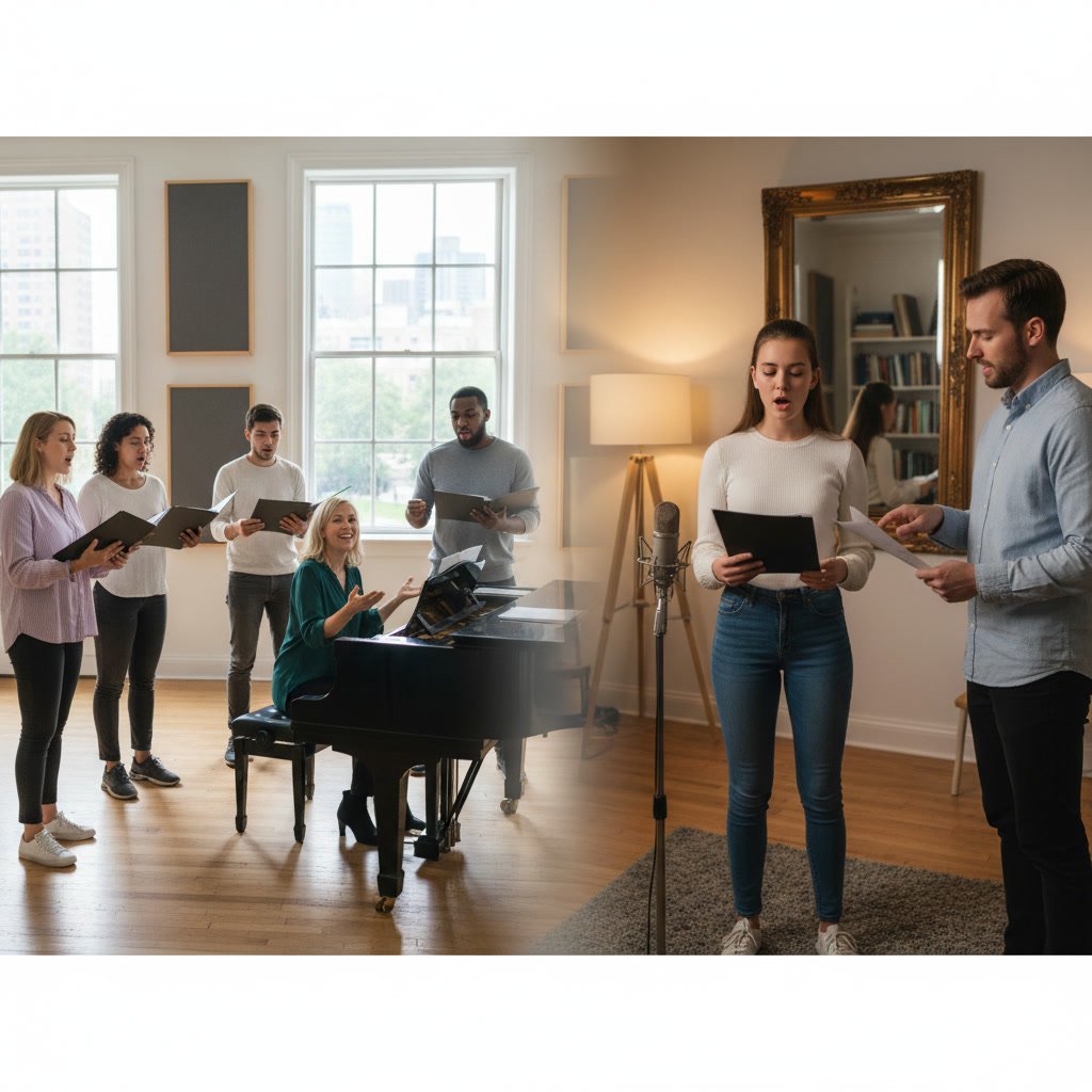 Voice student demonstrating improved vocal technique and tone control
